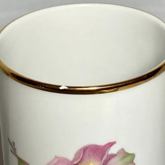 Gerold Porzellan Tettau Bavaria Painted Flower Vases Collectible 2 Piece Set Vtg - Picture 10 of 16